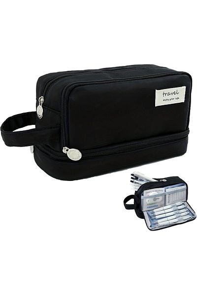 erorex Large Pencil Case Big Capacity Large Pencil Case Canvas Pen Pouch Bag With 2 Compartments For Girls