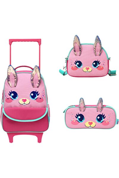 Generic مجموعة حقيبة ظهر للأطفال بعجلات 【مجموعة من 3 قطع】 حقيبة ظهر للأطفال ب...