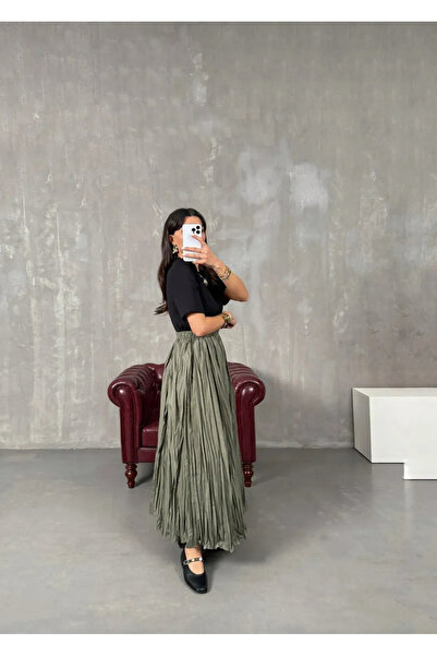 Nura Francy Жіноча модна спідниця довжиною 100 см з ефектом краша