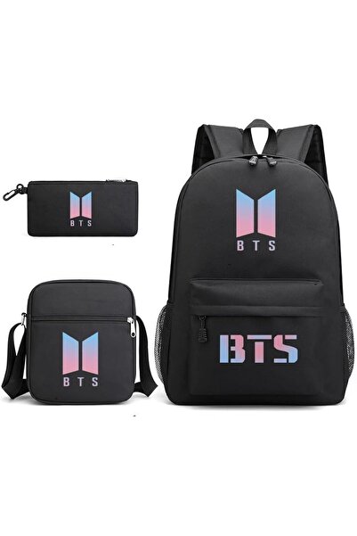 Generic 3Pcs Backpack Set Bts School Backpack Large Capacity Casual Backpack ...