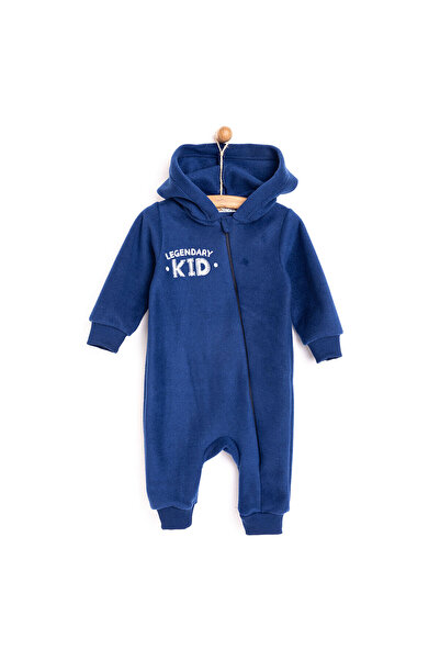 ebebek Hello Baby Erkek Bebek  Patiksiz Polar Tulum Fermuarlı Bisiklet Yaka Uzun Kol