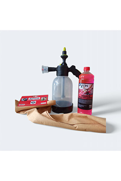 Redno Araba Yıkama Köpük Pompası 2lt - Cilalı Şampuan 1lt- 50x70cm Güderi Bez...