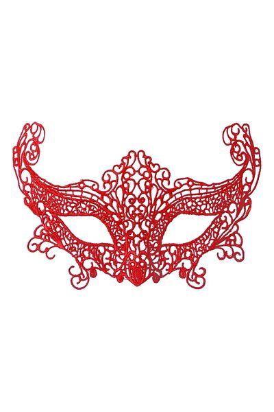 No8 Home Red Color Lace Mesh Embroidered Party Mask Model 3