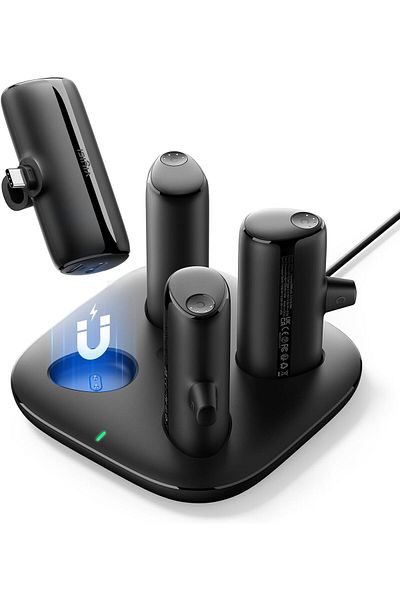 erorex مجموعة من 4 شواحن محمولة بمنفذ USB C بسعة 5000 مللي أمبير في الساعة، 4 قطع باور بانك للشحن السريع متوافقة مع أجهزة أندرويد