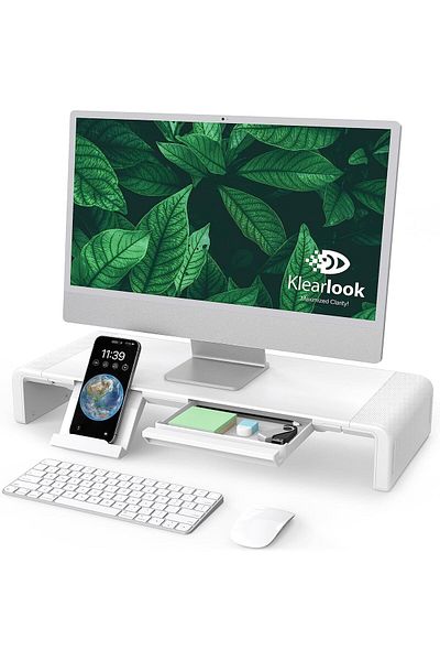 erorex Monitor Stand Riser Foldable Computer Monitor Riser Height Adjustable Computer Stand Desk Shelf