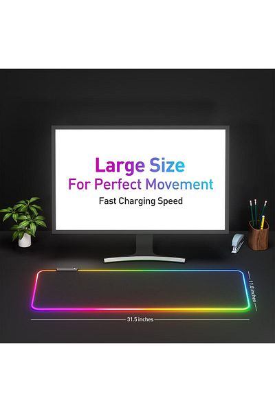erorex لوحة ماوس RGB LED لوحة ماوس كبيرة LED ولوحة ماوس كبيرة
