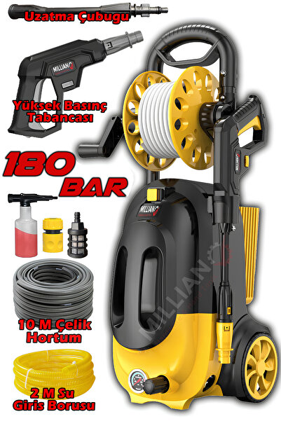 Millian İtalyan 180 Bar - 4500 W Bakır Sargılı Yüksek Basınçlı Çok Amaçlı Ara...