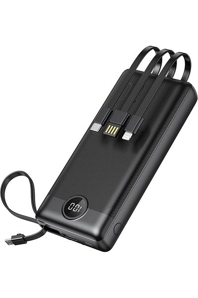 erorex بنك طاقة مع كابلات مدمجة 20000 مللي أمبير/ساعة USB C 22.5 واط شحن سريع شاحن محمول 4 مخرج 2