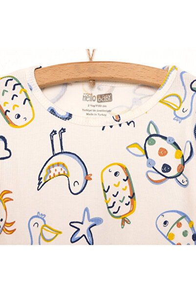 ebebek Hello Baby HelloBaby Kaşkorse Hayvan Desenli Uzun Kol Pijama Takımı