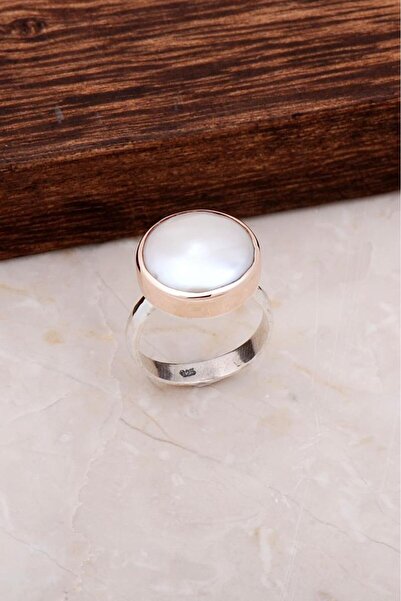 Sümer Telkari Rose Gümüş İnci Taşlı Yüzük 2910