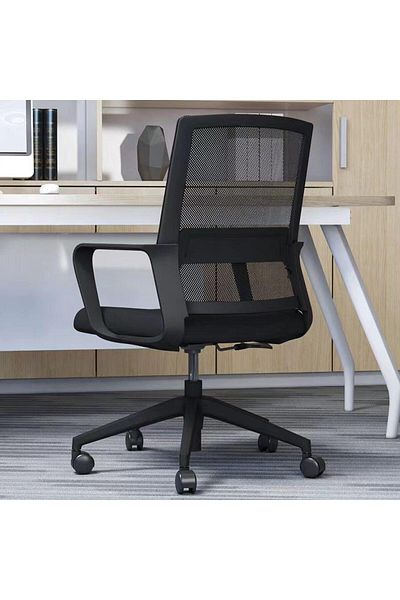 erorex Office Chair Comfort Ergonomic Height Adjustable Desk Chair With Lumbar Support Backrest Black