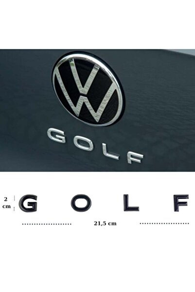 Space شعار أمتعة فولكس فاجن جولف باللون الأسود من الجيل الجديد - حروف جولف سوداء - جولف أسود