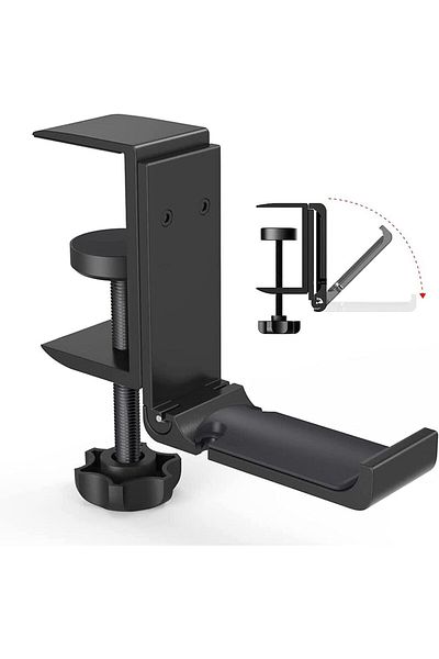 erorex Headphone Holder Under Desk Headphone Stand Foldable Gaming Headset Hanger Mount Universal Metal
