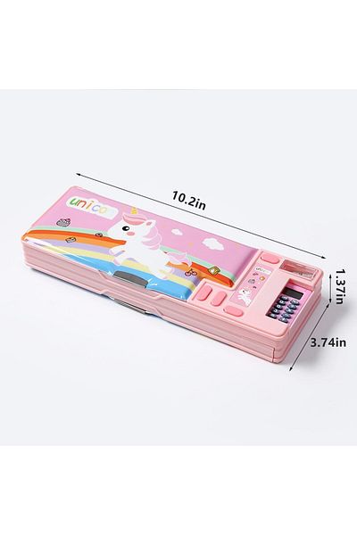 erorex Pop Up Multifunction Pencil Case Cartoon Pen Box Organizer Stationery With Calculators Sharpener