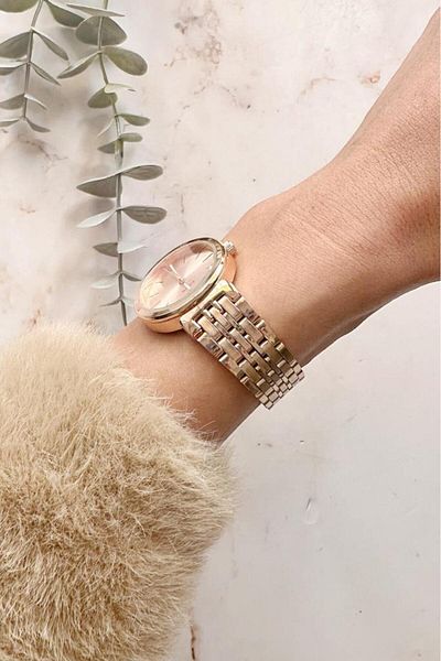 OQQO Themis Rose Dial Rose Band Women Wrist Watch