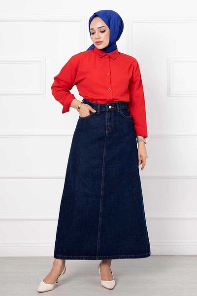 EBRUTESETTÜR Long Hijab Denim Skirt