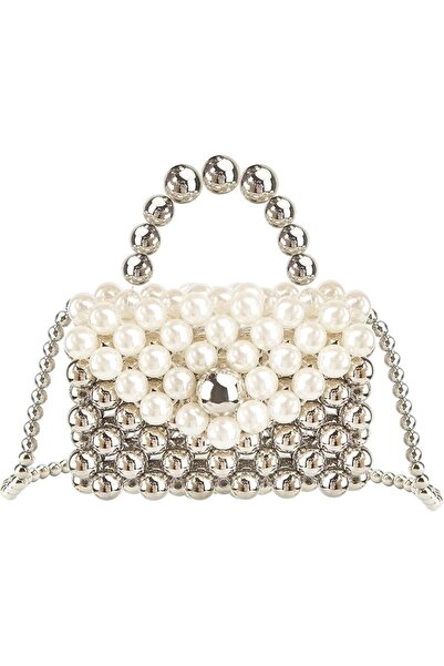 Generic Women'S Beaded Handbags White Pearl Decorated Evening Bag Beaded Pear...