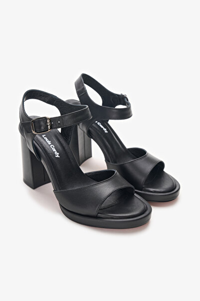 Louis Cardy Cisela Black Genuine Leather Women's Heeled Shoes