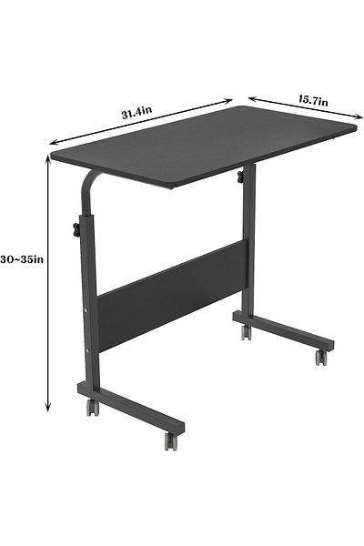 erorex 31.5Inches Adjustable Mobile Bed Table Portable Laptop Computer Stand Desks With Rolling