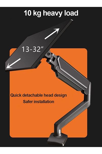 erorex Full Motion Single Monitor Arm Monitor Stand Air Pressure Lifting Rotatable Tilting Monitor Desk
