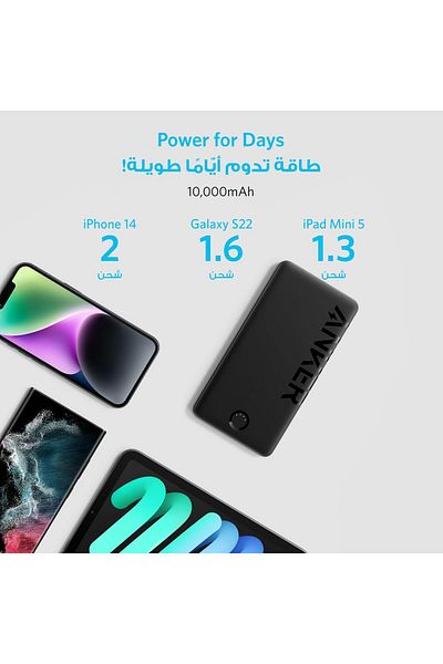 erorex 323 USB C باور بانك 10000 مللي أمبير/ساعة شاحن محمول Powercore Piq حزمة بطارية عالية السعة لجهاز Iphone