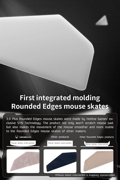 erorex 2Sets 3.0 Plus Rounded Curved Edges Mouse Feet Skates Compatible With Logitech G Pro