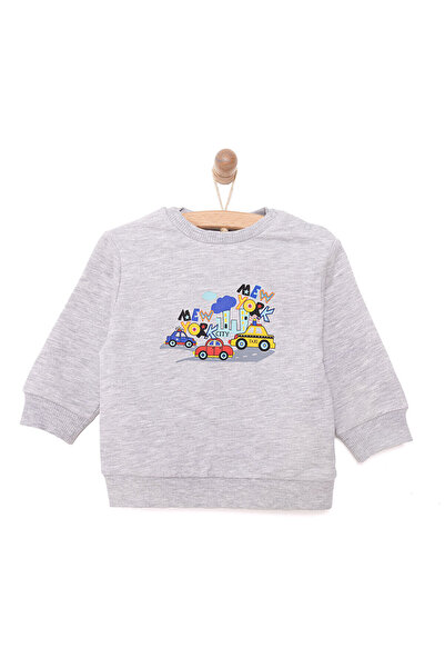 ebebek Hello Baby HelloBaby Erkek Bebek Sweatshirt Şardonlu Çıtçıtlı Araba De...