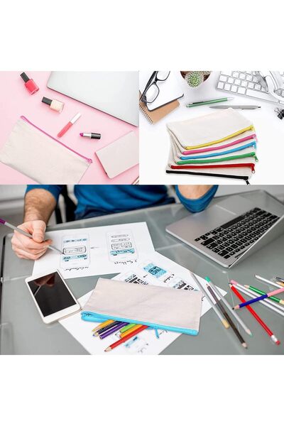 erorex Diy Craft Bag Diy Blank Fabric Bag Canvas Zipper Pouch Bags Travel Toiletry Bag Suitable For