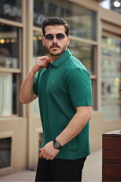 Miron Μπλουζάκι Nefti Basic με φερμουάρ με λεπτομέρεια Polo λαιμόκοψη κοντομάνικο 2501