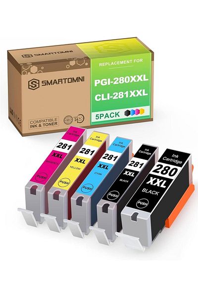 erorex خراطيش حبر متوافقة PGI 280XXL وCLI 281XXL لطابعات Canon Pixma Ts Series، عبوة من 5 قطع بديلة