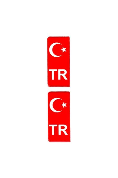 DMR Turkish Flag Plate Drop Sticker Waterproof Fadeproof 2 Pcs