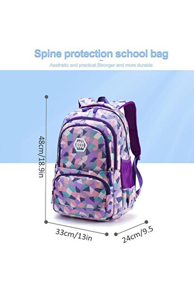 erorex 3Pcs School Bags Children School Backpack Geometric Print Backpack School Bags For Teenagers Large