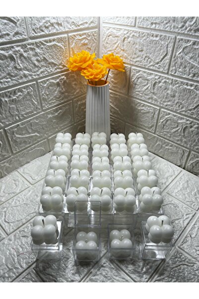 MUM 100 Adet Mika Kutulu Mini Bubble Mum Söz Nişan Düğün Nikah Organizasyon Mumu