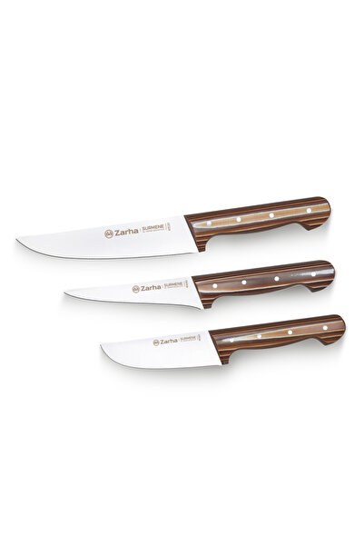 SÜRKARBİSA Zarha 3'lü Kasap Bıçak Seti  Verzalit / Çelik