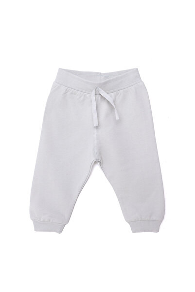 ebebek Hello Baby HelloBaby Erkek Bebek Eşofman Alt Şardonlu Kumaş Ribana Paça Gri