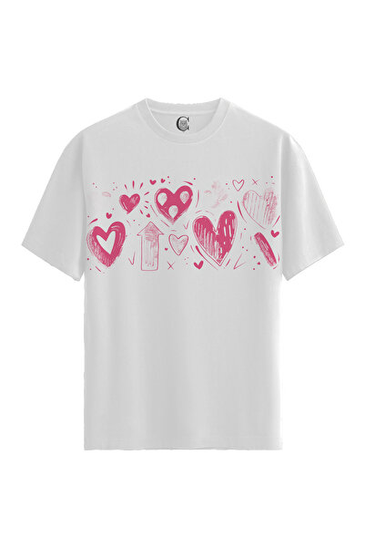 Color Luxe Pink Hearts - 100% Cotton Women's White T-Shirt - Premium Quality