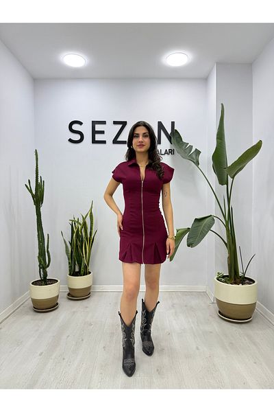SEZON MAGAZALARI Women's Zipper Detailed Dress