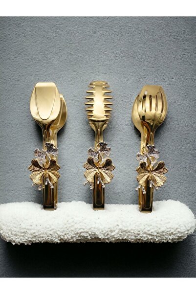 Fiyakalı Ürünler Atölyesi Kelebekli Gold Maşa, Pasta, Makarna, Salata Ve Past...