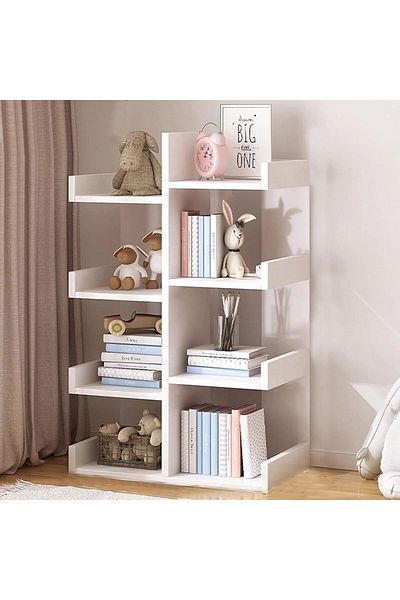 erorex Bookcase Shelf Tree Bookcase 8 Tier Modern Floor Standing Bookcase Freestanding Tree Bookcase For