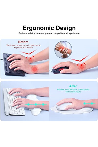 erorex مسند معصم لوحة مفاتيح Cloud وسادة معصم Cloud لوحة مفاتيح مسند معصم لوحة مفاتيح Cloud لوحة ماوس جلدية PU