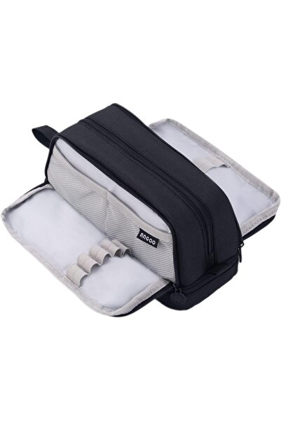 Generic حقيبة أقلام رصاص كبيرة السعة مع 4 حجرات متعددة الفتحات