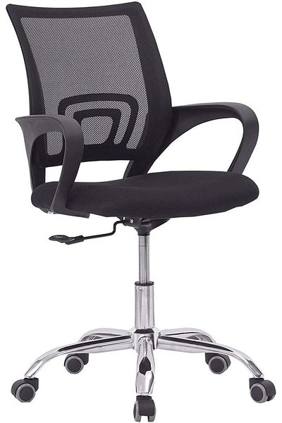 erorex كرسي مكتب شبكي من الفولاذ المقاوم للصدأ بعجلات، أسود اللون، من تصميم Gdf Galaxy Design Furniture، Gdf Mh120