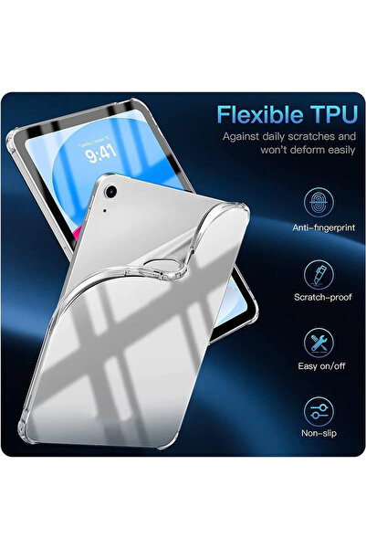 TEKNETSTORE Ipad 10th Generation 10.9 Inch 2022 Compatible Transparent Protective Tablet Case A2696 A2757 A2777