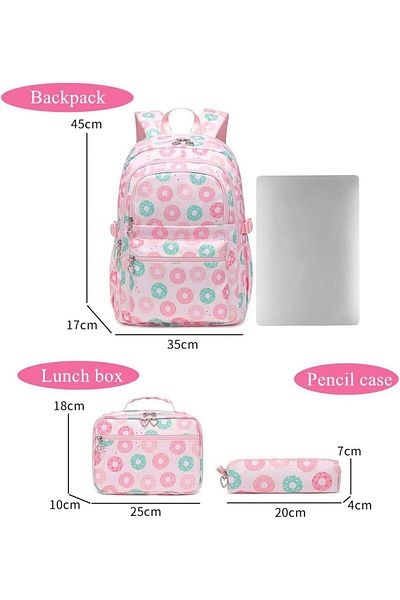 erorex 3Pcs Backpack Bookbag Set Primary School Daypack Elementary Students Knapsack With Lunch Box