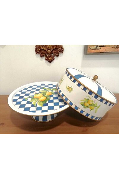 MyDafni El Boyaması Emaye Kek Fanusu