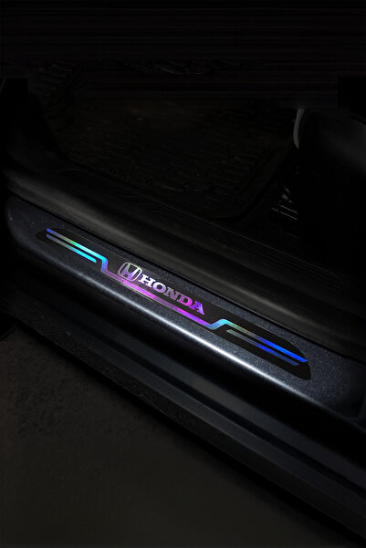 Home Honda Uyumlu Aynalı Kapı Eşiği Koruma Sticker Seti 4'lü Gümüş