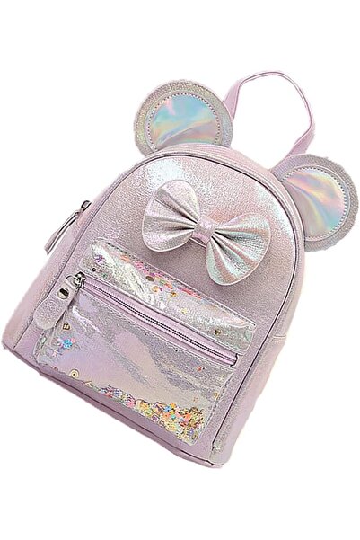 Generic حقيبة ظهر للأطفال مزينة بالترتر، حقيبة ظهر للأطفال بتصميم فيونكة كرتو...