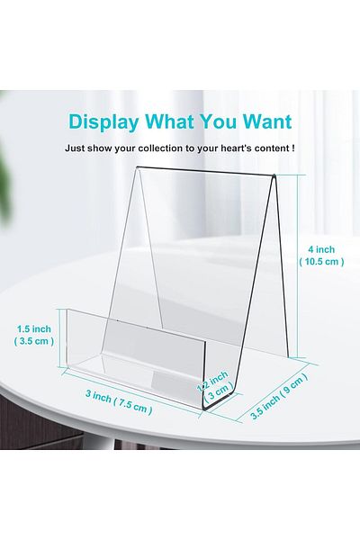 erorex 6 Pack Acrylic Book Stands For Display Clear Book Holder Display Stand 4Inch Small Easel Picture