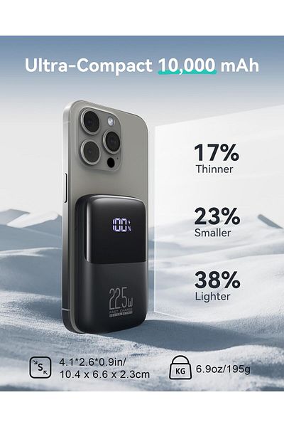 erorex باور بانك 𝟐𝟐.𝟓𝑾 USB C شاحن محمول صغير 10000 مللي أمبير/ساعة Pd3.0 Qc4.0 شحن سريع حزمة بطاريات 3