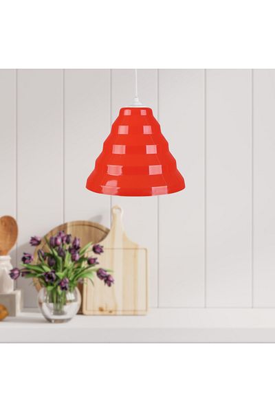 Art&Gift Bolton Single Red Mica Pendant Lamp Children's Room Chandelier Entrance Hall Kitchen Cafe Lighting